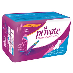 Private Feminine Pads Fluffy Maxi 20 Pieces