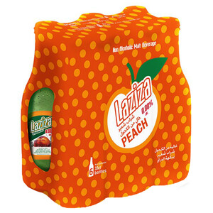 Laziza Malt Drink Non Alcoholic Peach 330Ml X6