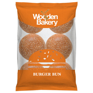 Wooden Bakery Burger Bun 6 Pieces 500G