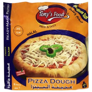 Tony's Food Frozen Pizza Dough Medium Size 6 Pieces 680G