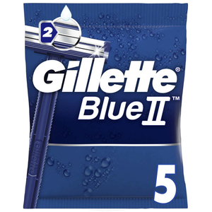 Gillette Blue Ii Fixed Head Disposable Razors 5 Pieces