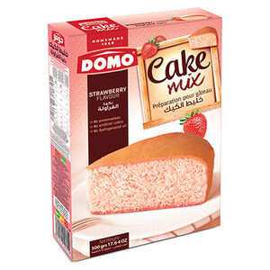 Domo Cake Mix Strawberry 500G