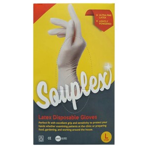 Souplex Gloves Latex Lightly Powdered Large 50 Pieces