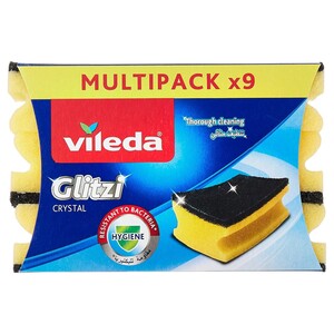 Vileda Glitzi Crystal Sponge Scourer 9 Pieces