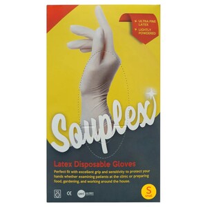 Souplex Gloves Latex Lightly Powdered Small 50 Pieces