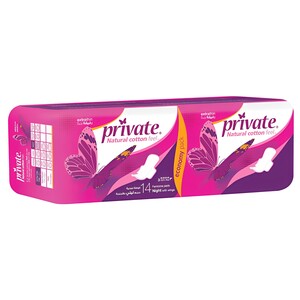 Private Feminine Pads Extra Thin Night 14 Pieces