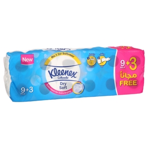 Kleenex Dry Soft Toilet Tissues 9 + 3 Pieces