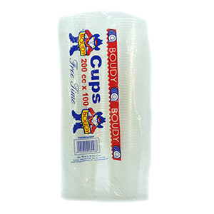 Boudy Disposable Plastic Cups 200Cc 100 Pieces