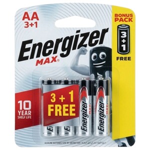 Energizer Max Battery Aa 3+1 Free