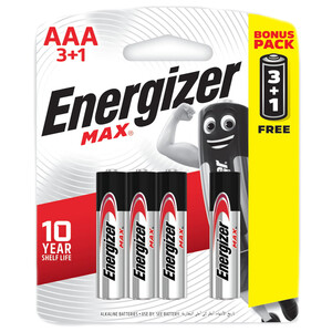 Energizer Batteries Aaa 3+1 Pieces