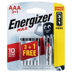 Energizer Batteries Aaa 3+1 Pieces