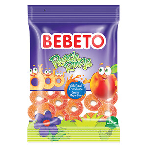 Bebeto Jelly Peach Rings 20G
