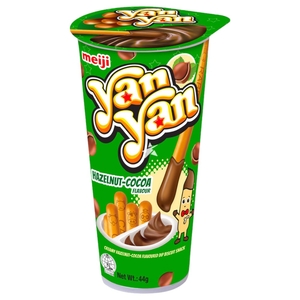 Meiji Yan Yan Biscuit Snack With Creamy Hazelnut-Cocoa 44G