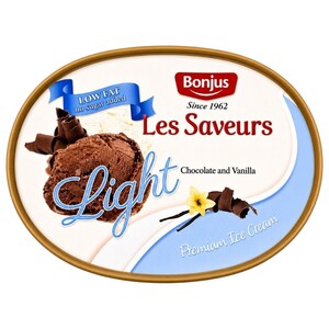 Bonjus Les Saveurs Ice Cream Chocolate & Vanilla Light 1L