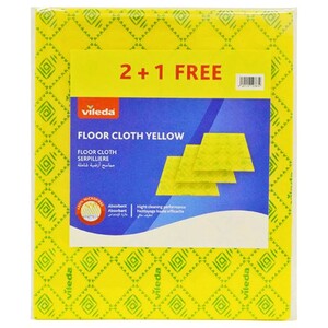 Vileda Floor Cloth Yellow 2+1 Free