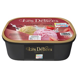 Iceberg Les Delices Ice Cream Strawberry Vanilla 2L