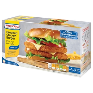 Americana Breaded Chicken Burger 4 Pieces 226G