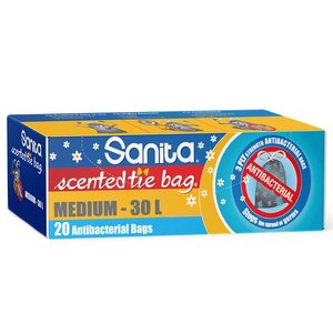 Sanita Antibacterial Trash Bags Scented Medium 30L 20 Pieces