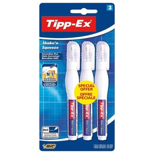 Bic Tipp-Ex Shaken Squeeze Blister 3 Pieces