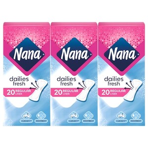 Nana Pantyliners Mega Pack Thin & Superabsorbent Regular 40+20 Pieces