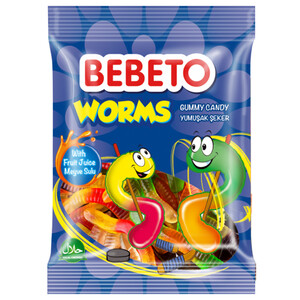 Bebeto Jelly Gum Sour Worms 80G