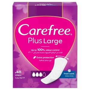 Carefree Pantyliners Plus Large Fresh Scent 48 Pieces