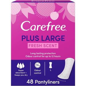 Carefree Plus Large Fresh Scent 48 Pads