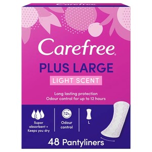 Carefree Pantyliners Plus Large Light Scent 48 Pieces