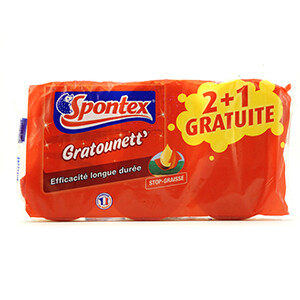 Spontex Gratounet Cellul Sponge Red*2 +1 Free