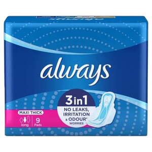 Always Pads Maxi Thick Long 9 Pieces