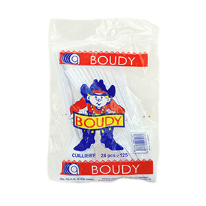 Boudy Plastic Spoon White 24 Pieces