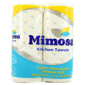 Mimosa Kitchen Towels Medium 2 Rolls 90 Sheets