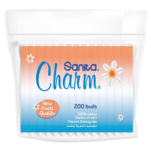 Sanita Charm Cotton Buds Bag 200 Pieces