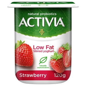 Activia Stirred Yoghurt Strawberry Low Fat 120G