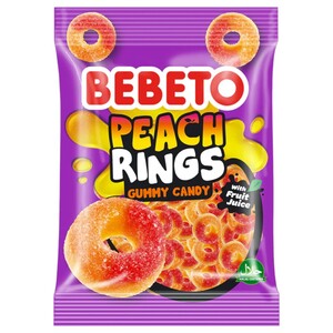 Bebeto Jelly Gum Peach Rings 80G