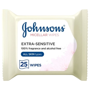 Johnson's Micellar Wipes Extra Sensitive Free 25 Wipes