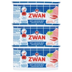 Zwan Beef Luncheon Meat Hot & Spicy 200G X3