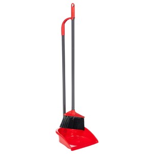 Vileda Long Handle Dust Pan + Broom