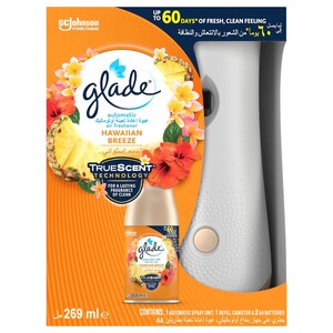 Glade Automatic Spray Holder & Hawaiian Breeze Refill Starter Kit 269Ml
