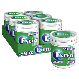 Wrigley's Extra Gum Spearmint Sugar Free 60 Pieces 84G X6