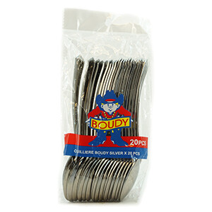 Boudy Plastic Spoon Silver 20 Pieces