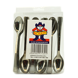 Boudy Plastic Spoon For Coffee Silver 48 Pieces