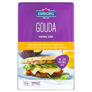 Emborg Gouda Cheese 45% Sliced 150G