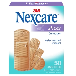Nexcare Bandages Sheer Assorted 50 Strips