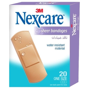 Nexcare Sheer Bandages Water Resistant Material 20 Pieces