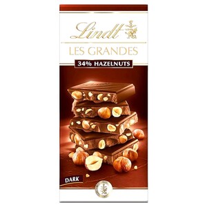 Lindt Les Grandes 34% Hazelnut Dark Chocolate 150G