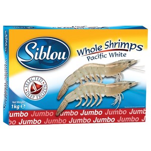 Siblou Frozen Whole Shrimps Pacific White 16/20 1Kg