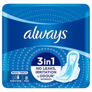 Always Pads Maxi Thick Extra Long 8 Pieces