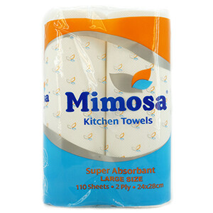 Mimosa Kitchen Towels Large 2 Rolls 110 Sheets