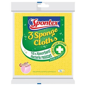 Spontex Sponge Cloths Anti-Bacterial 3 Pieces